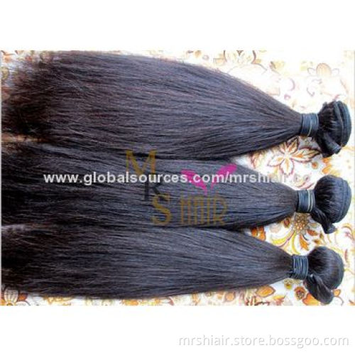 16-inch Yaki Straight Virgin Brazilian Hair Weave Human Hair Extensions